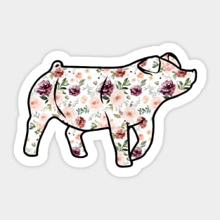 Watercolor Floral Pig Silhouette 1 - NOT FOR RESALE WITHOUT PERMISSION Sticker